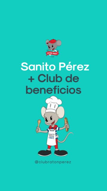 🎉🧀 ¡Le damos la bienvenida a nuestro nuevo personaje… SANITO PÉREZ! 🇫🇷✨  Sí, así como lo lees: llegó el primo francés del Ratón Pérez, un chef alegre que viene a acompañar nuestra alimentación y a enseñarnos, de manera simple y entretenida, a cuidar nuestra salud y nuestra sonrisa🪥  Sanito Pérez será el rostro de nuestro nuevo Club de Beneficios del Club Ratón Pérez, donde aprender a comer rico y sano será tan divertido como cepillarse los dientes.  ¿Qué trae Sanito Pérez bajo el brazo? 🥕
Nuestro renovado Club Ratón Pérez, que acerca lo saludable a todas las familias con alternativas ricas, entretenidas y fáciles de incorporar en el día a día.  3 grupos de beneficios:
🥗 Snacks Saludables
Opciones ricas y equilibradas para colaciones y celebraciones.
Marcas afiliadas: Kuna Foods · Berry House · Smileyfoods · Bigu Snack  🎡 Entretención
Descuentos en panoramas donde los niños aprenden y se divierten sanamente.
Aliados: Kidzania, Mampato y más.  🎁 Experiencias Mercadito
Productos exclusivos del Club Ratón Pérez.  Porque si logramos que cepillarse fuera divertido… ahora haremos que comer y celebrar sano también lo sea! ✨  Conoce más en 👉 www.clubratonperez.cl