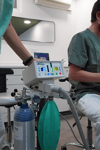 Equipo sedacion oxido nitroso seguridad dentista