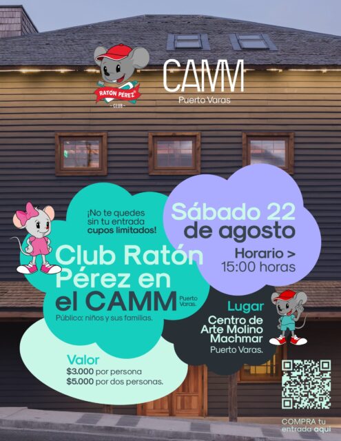 ¡Puerto Varas tenemos panorama para toda la familia! 🐭  Este mes queremos celebrar a los niños como más nos gusta: con una tarde para compartir, jugar y disfrutar juntos ✨  Club Ratón Pérez llega al @cammpuertovaras de Puerto Varas con una actividad pensada especialmente para los más pequeños y sus familias. Una instancia diferente para salir de la rutina, pasarlo bien y vivir una experiencia junto a nuestros ratoncitos 🦷  Los cupos son limitados, así que si estás en Puerto Varas o alrededores, asegura tu entrada con anticipación 🙌🏻  📍 Nos vemos este sábado 22 de agosto en Puerto Varas.  ¡Los esperamos para disfrutar una tarde llena de sorpresas! 🩵  #ClubRatónPérez #PuertoVaras #PanoramaPuertoVaras #MesDelNiño #PanoramaFamiliar
